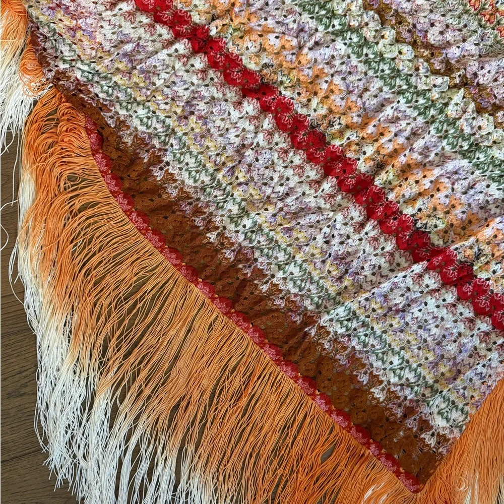 NWOT Missoni Multicolor fringe wrap or sarong - Picture 2 of 3